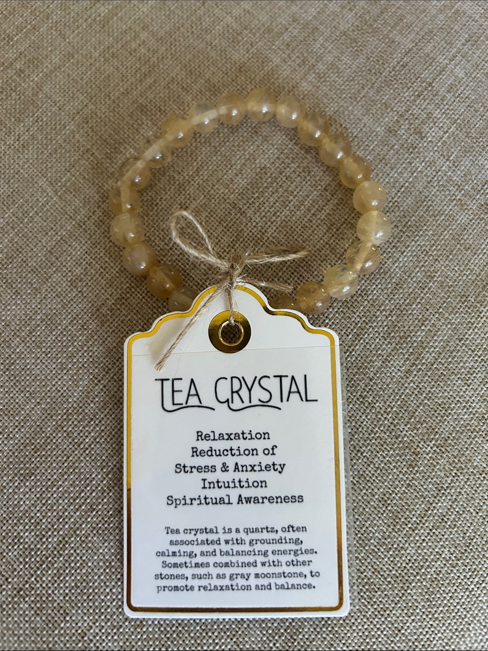 Hand Crafted Tea Crystal Bracelet
